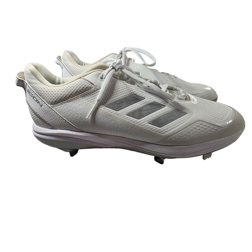 Adidas Icon 7 Baseball Cleats Mens 13 White Silver Metal FZ1557 New